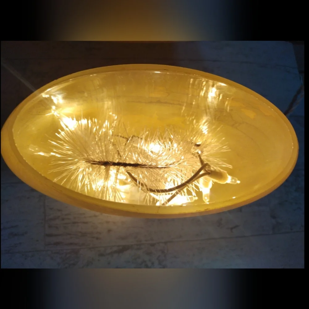 Rare Vintage Stony Creek Glass Electric Round Accent Light Fall Lamp